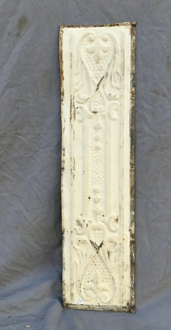 1  Antique Tin Metal Ceiling  6" x 24" Shabby VTG Old Decorative Sand  1210-20B Cover