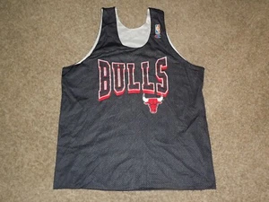Vintage CHICAGO BULLS NBA 1990's 90s Practice Jersey Black Red Michael Jordan XL - Picture 1 of 4