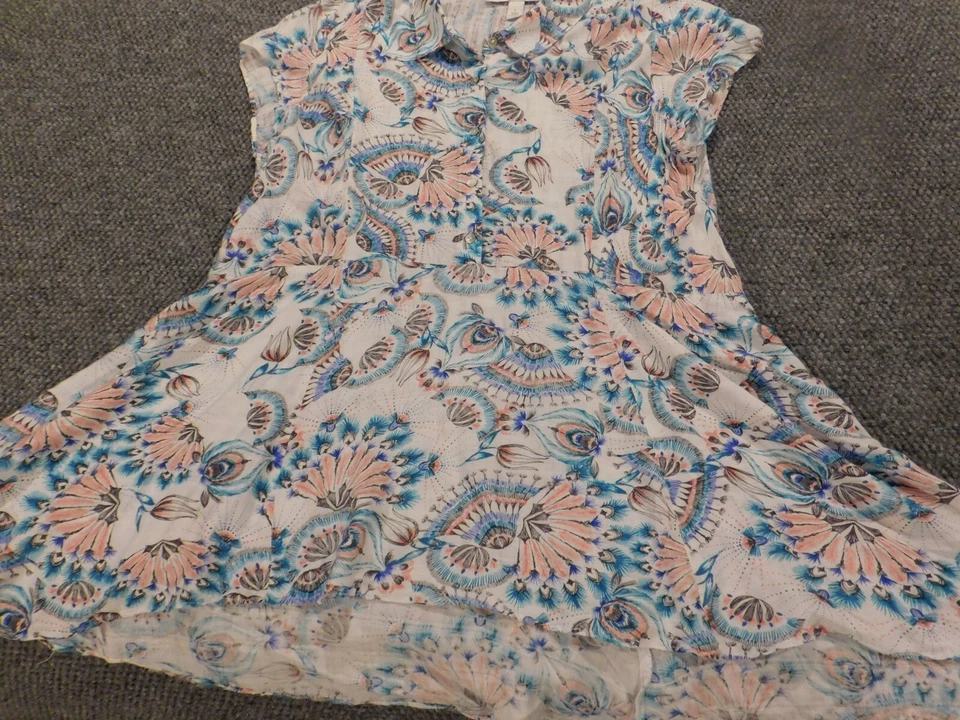 Blusa vintage America para mujer grande azul jersey elástico nueve oeste Foto 1 de 4