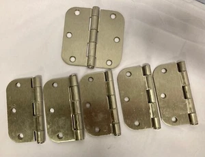 Door Hinges 3.5" x 3.5" Rounde - Nickel Plated - Lot of 6 - Picture 1 of 2