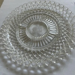 Anchor Hocking WATERFORD WAFFLE CRYSTAL *14" 5 PART RELISH PLATE/TRAY* - Picture 1 of 4
