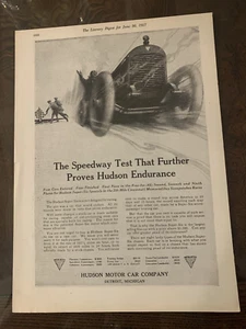 1917 Hudson Speedway Test that Further Proves Hudson Endurance Print Ad - Picture 1 of 1