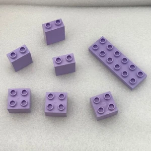 7 Lego Duplo verschiedene HELLLILA LAVENDEL Bausteine Steine basteln - Bild 1 von 4