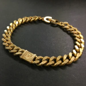 Christian Dior Logo Gold Tone Chain Bracelet/2BE1715 - Picture 1 of 8