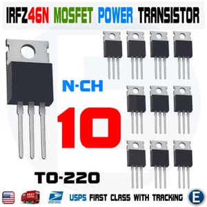 Transistor de alimentación MOSFET IRFZ46N IRFZ46 HEXFET 53A 55 V IR conmutación rápida 10 piezas - Imagen 1 de 5
