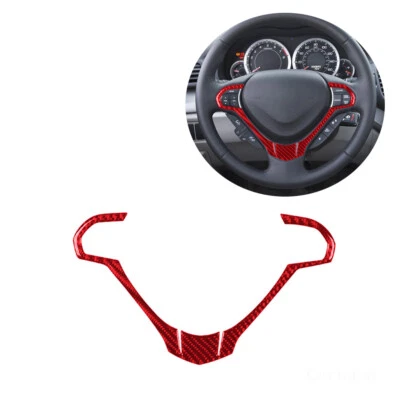 Borde interior del volante de fibra de carbono rojo 1 pieza para Acura TSX 2009-14 Foto 1 de 4