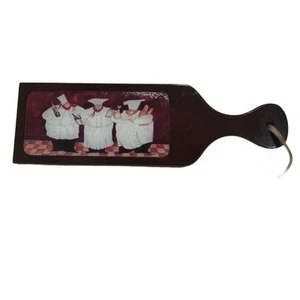 Cherrywood Cutting Board Charcuterie Cheese with Chefs Print - Picture 1 of 12