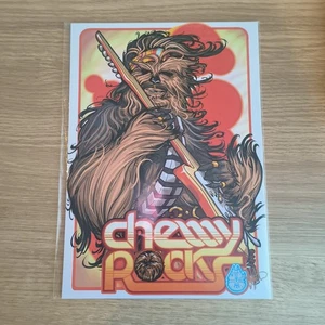 DAVID BIRCHAM STAR WARS CHEWBACCA HAND SIGNED ORIGINAL ART PRINT A4 RARE SCI-FI - Picture 1 of 5
