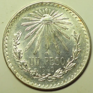 mw28562 Mexico Silver Peso 1940 KM#455 UNC - Picture 1 of 2