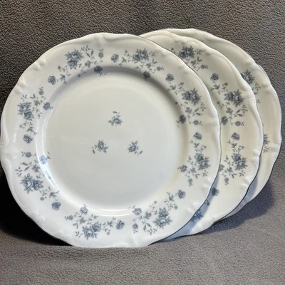 3 platos de cena con guirnalda azul Johann Haviland, 10 pulgadas, sello trasero de Baviera Alemania Foto 1 de 4