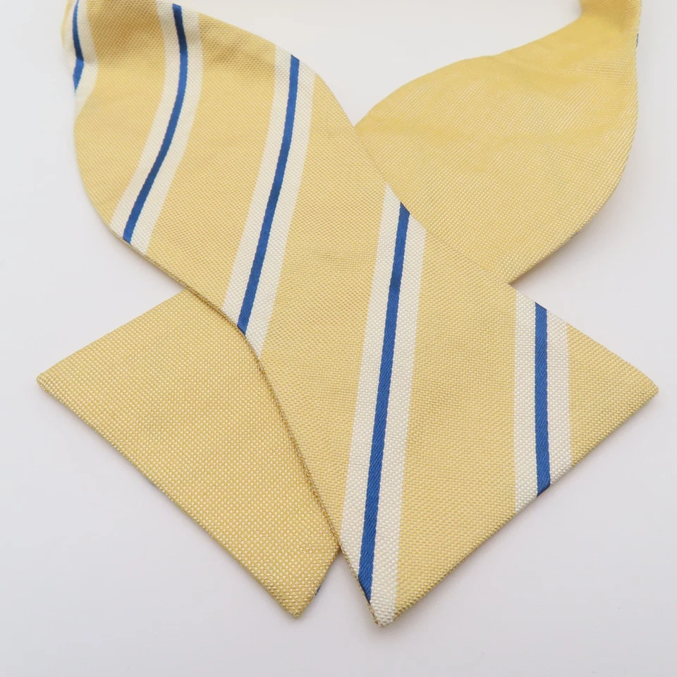 Tommy Hilfiger Pajarita Seda Amarillo Azul Rayas 2.5" Ancho Auto Corbata NUEVO Foto 1 de 4