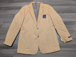 Neu mit Etikett Saddlebred Herren einfarbig hellbraun 100 % Baumwolle gesteppter Blazer Größe 46L - Bild 1 von 10