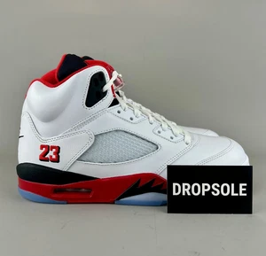 🔥 Nike Jordan 5 Retro | Größe 12 Herren | Weiß / Rot | HQ7978-101 - Bild 1 von 6