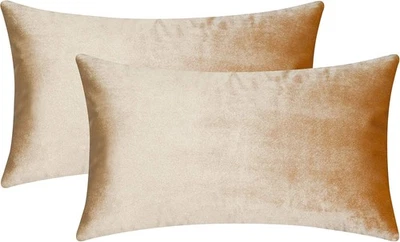 Home Brilliant Gold Velvet Throw Pillow Cover 20 x 12 (Pack of 2),  - Image 1 of 4