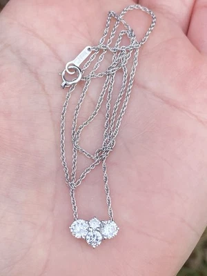 Impresionante collar colgante de diamantes de calidad 100 % natural de platino 1,00 TCW Foto 1 de 4