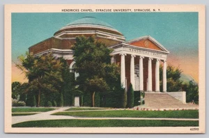 White Border Postcard Hendricks Chapel Syracuse University New York - Picture 1 of 2