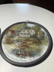 Vidrio pintado redondo Currier And Ives  - Imagen 1 de 14