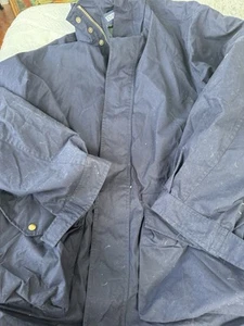 Lands End Unisex Large 42-44 Blue Polyvinyl Detachable Good Unisex Rain Coat Zip - Picture 1 of 7