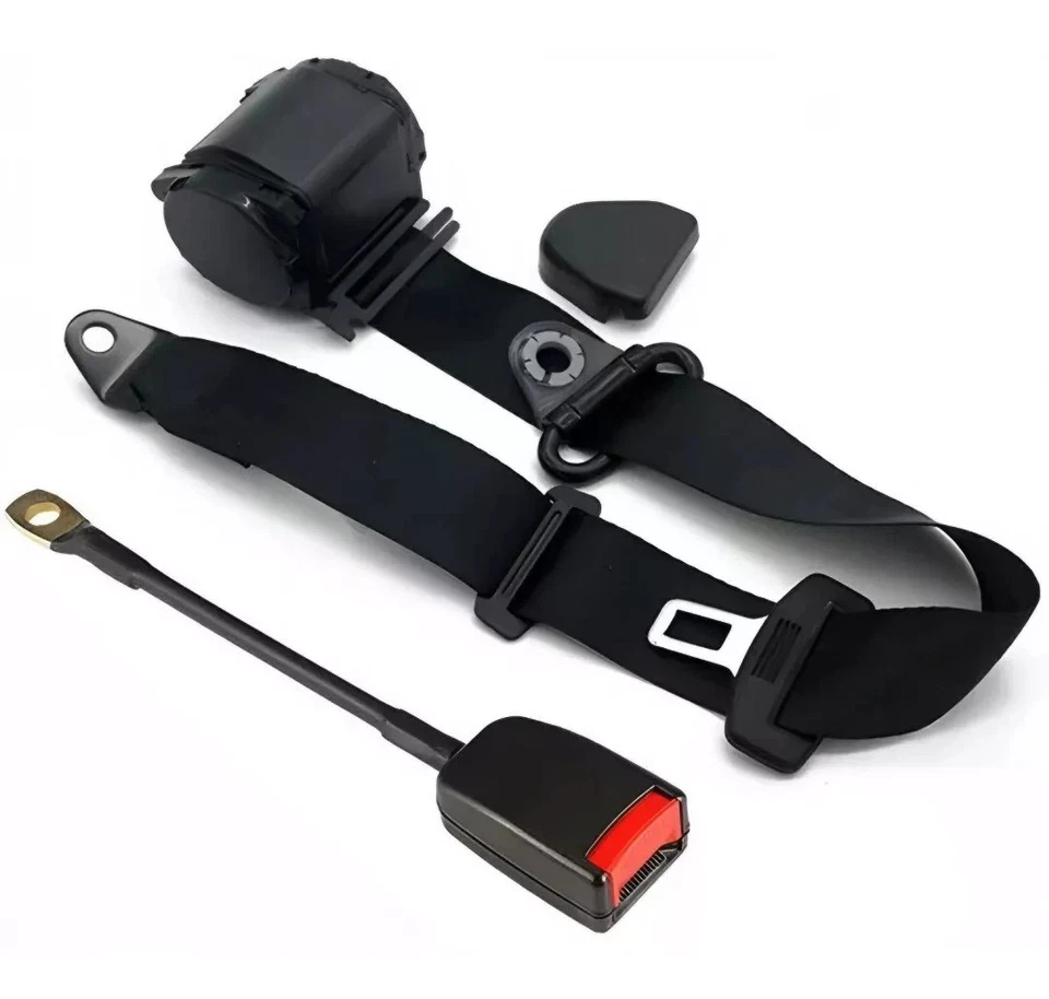 For All Land Rover Adjustable Universal Black Retractable 3Point Front Seat Belt - Image 1 of 4