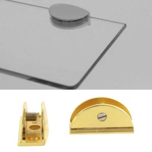 Reggimensola Supporti Per Mensole Vetro 9104 7 Mm Oro Cm 2x3,8 Coppia - Foto 1 di 1