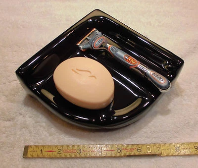 Cerámica *Negro Brillante* Esquina Reversible Baño-Ducha Jabonera-Estante-Bandeja 7" NUEVO Foto 1 de 4