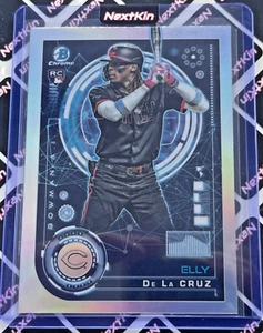2024 Bowman Elly De La Cruz AI Chrome Refractor RC Rookie Cincinnati Reds BAI-1 - Foto 1 di 2