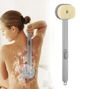 Long Handle Back Body Shower Liquid Bath Brush Exfoliating Clean Sponge Brush - Picture 1 of 7