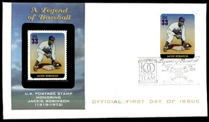 2000 Jackie Robinson FDC Honoring Legends of Baseball Fleetwood Mint Stamp - Picture 1 of 2
