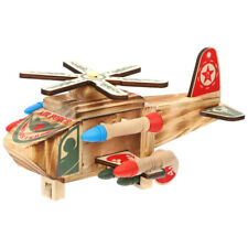  Wood Timber Wolf Helicopter Office Early Educational Toy STEM Toys