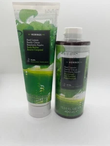 Jumbo Size Korres 3 Items Set Basil&Lemon Shower Gel and Body Butter New&Sealed - Picture 1 of 8