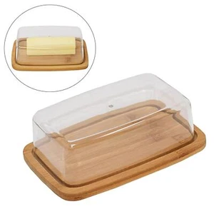 Square with Lid, Bamboo Butter Dish, Butter Dish with Lid, Butter Keeper, - Picture 1 of 10