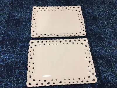 Set Of 2 WILLIAMS-SONOMA LA PORCELLANA BIANCA VALENTINO TRAY/PLATTER 13.5” x 10” - Image 1 of 4