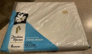 Vintage Pennys Fashion Manor Strong Muslin Twin Bed Sheet White NIP - Picture 1 of 2