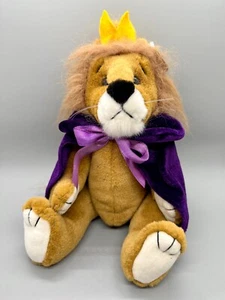 🌿TY 1993 Sire King Lion Purple Cape Yellow Crown 12" Jointed Plush New With Tag - Picture 1 of 7