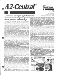 A2-Central Newsletter, June 1989, Apple II II+ IIe IIc IIgs - Picture 1 of 3