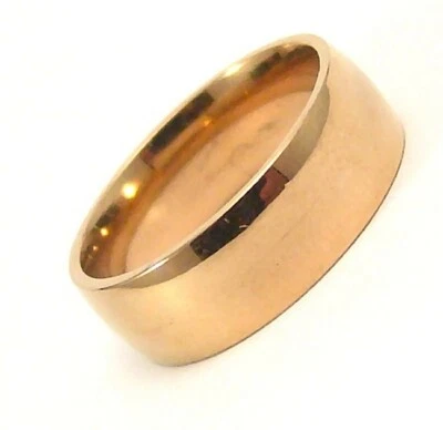 Men's Gold PVD Band Ring Wide Comfort Fit Surgical Steel NEW Size 9 - Image 1 of 2