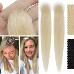 Bald Spot Hair Patch Toupee for Women Full Skin Base Virgin Human Hair Topper - Picture 1 of 14