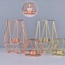 Luz de té geométrico de metal oro rosa soporte para velas hogar mesa de boda decoración regalo