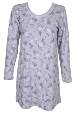 Camisa para dormir Charter Club gris azul manga larga térmica polar XS Foto 1 de 3