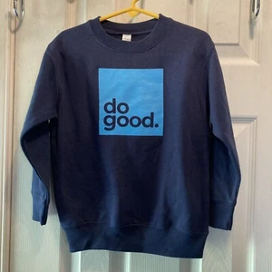 UNISEX Kids SZ 4 LS Navy Blue Pullover Sweatshirt  “DO GOOD” NWOT - Picture 1 of 16