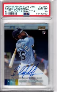 2020 Stadium Club Chrome Randy Arozarena #UARA Gold Auto /50 PSA 10 Gem Mint - Picture 1 of 1