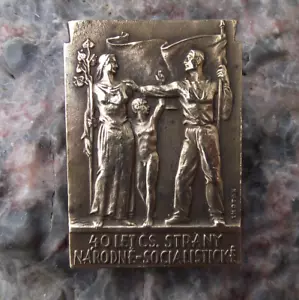 1937 Czechoslovakia National Socialist Party 40th Anniversary Pin Badge - Picture 1 of 2