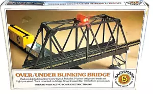 VTG Bachmann HO Scale Over Under Blinking Bridge 46222 Open Box NOS Free S&H - Picture 1 of 7
