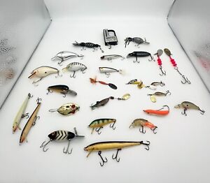 Vintage Fishing Lure Lot of 25 and 1 Scale Various Types