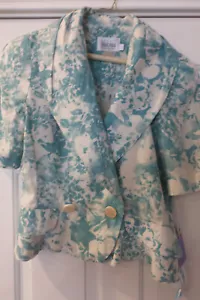 Giacca donna Leslie Fay Collections stampa bottoni davanti manica corta taglia 8 nuova con etichetta - Foto 1 di 4
