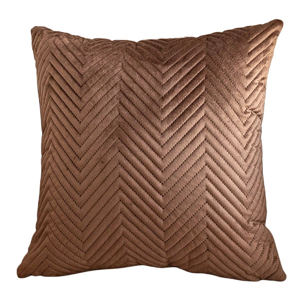 Funda Cojín Terciopelo Rayas Hogar Sofá Dormitorio Coche Oficina Funda Almohada 18"" Foto 1 de 1