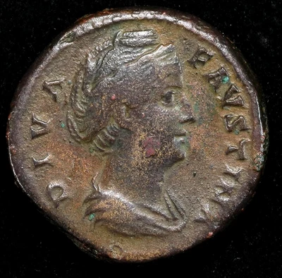 DIVA FAUSTINA I Sestertius 141 - 161 AD Rome Mint wife of Antoninus Pius - Image 1 of 2