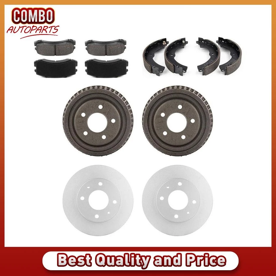 Front Brake Rotor Brake Pad Rear Drum Shoe for 2002-2007 Mitsubishi Lancer - Image 1 of 4
