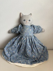 Cat Cloth Ragdoll Topsy Turvey Double Sided Doll Blue Dress White Dress - Picture 1 of 20