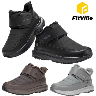 Botas de nieve FitVille extra anchas para hombre forro de piel botas de invierno zapatos al aire libre 8-15 Foto 1 de 4